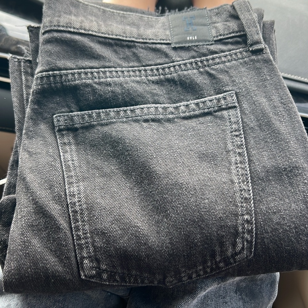 NWT Hale ~ Nico Sweetheart Boyfriend Cut Jeans Black Denim Raw Hem Size 27